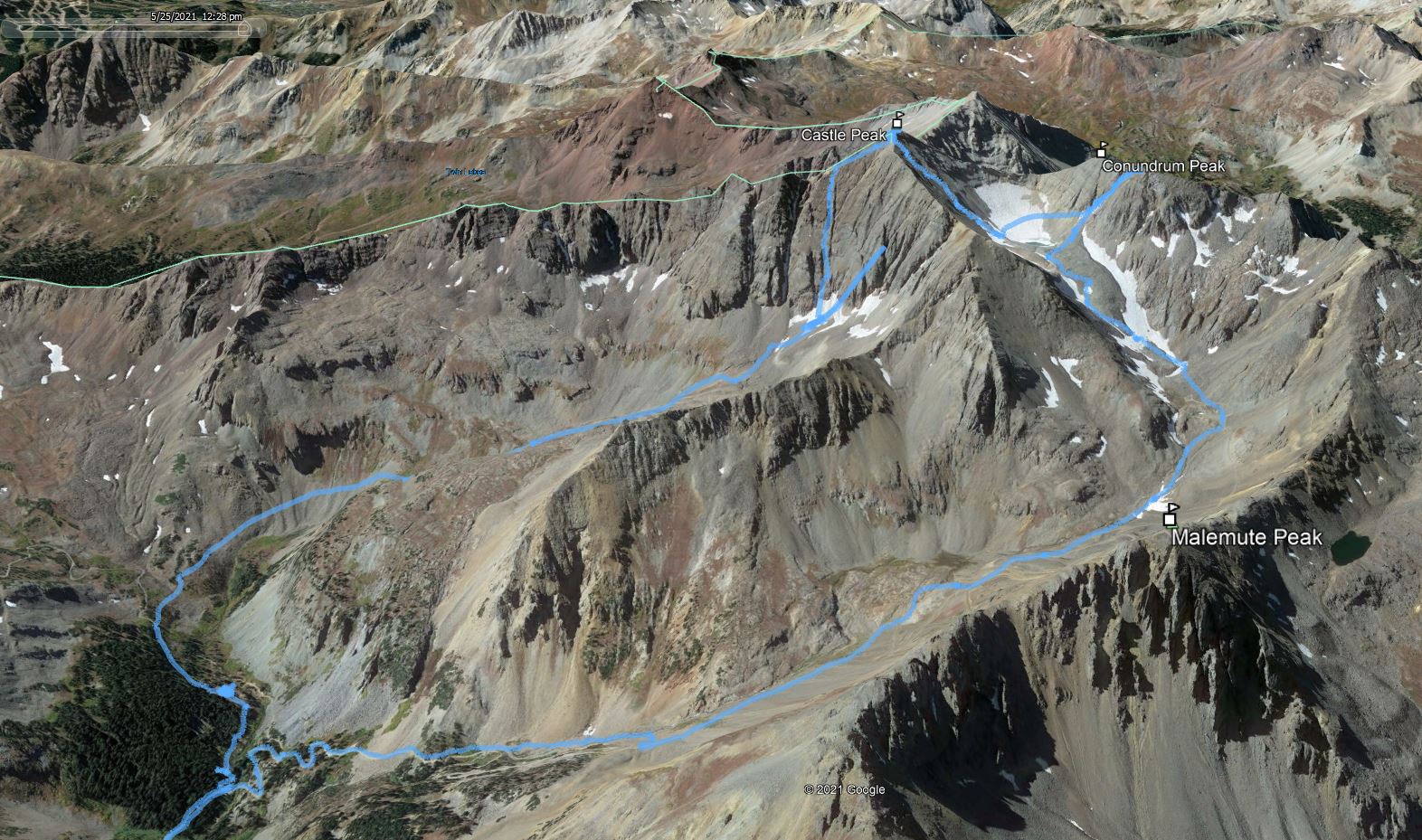 Castle east face ski 01